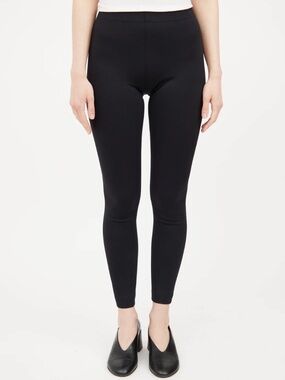 The Row Black Stretch Ponte Zip Ankle Leggings Pants XS Made in USA